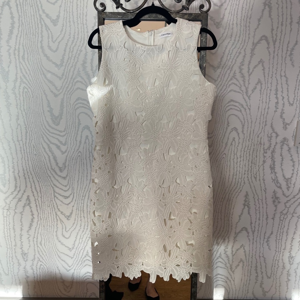 Calvin Klein White Floral Shift Dress